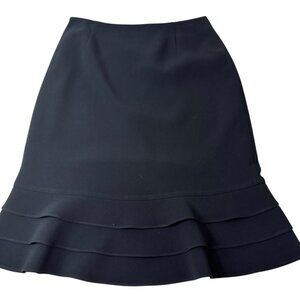 Ann Taylor Black Ruffle Hem Skirt Size 4.  Knee Length